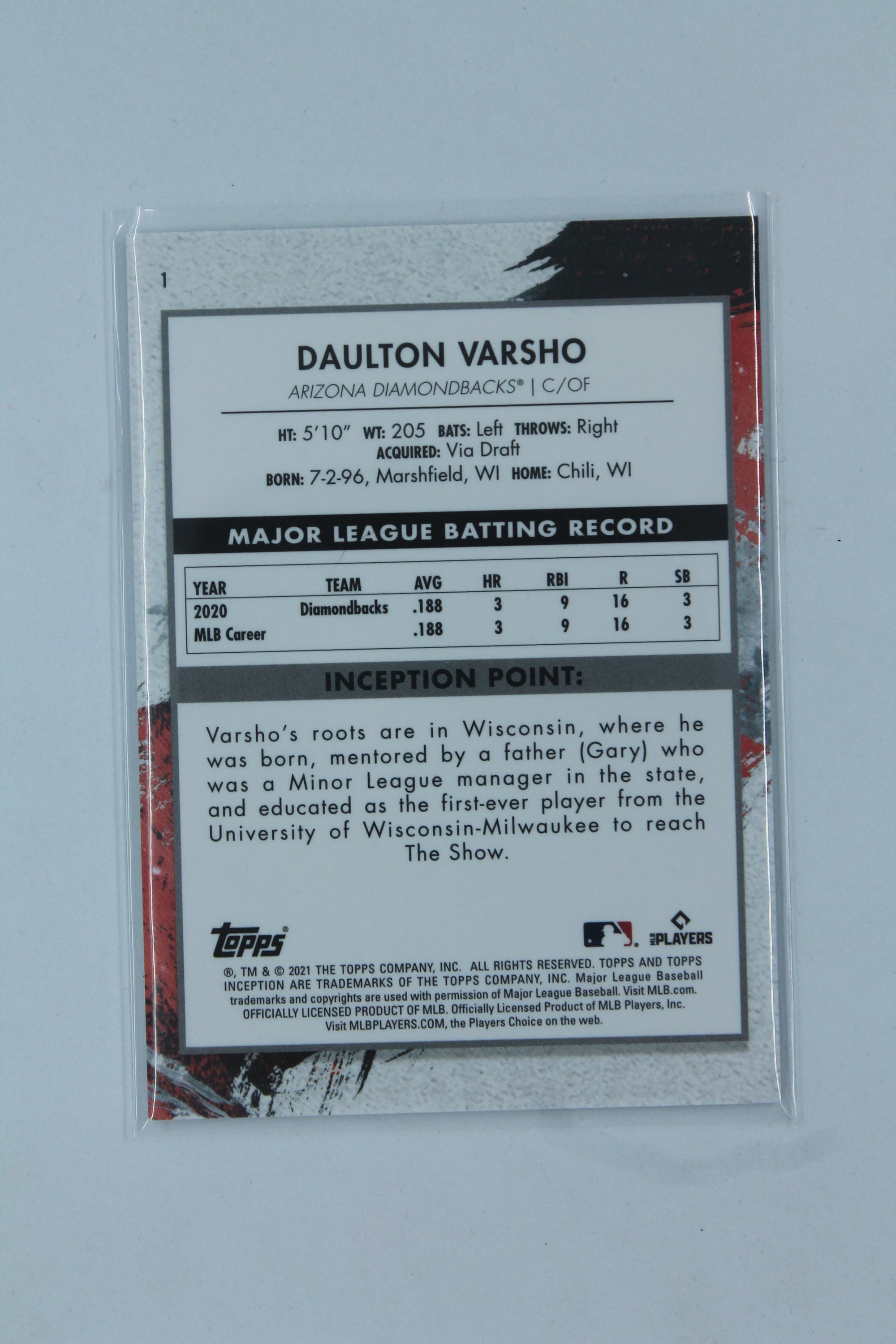 Daulton Varsho 2021 Topps Inception Rookie Card
