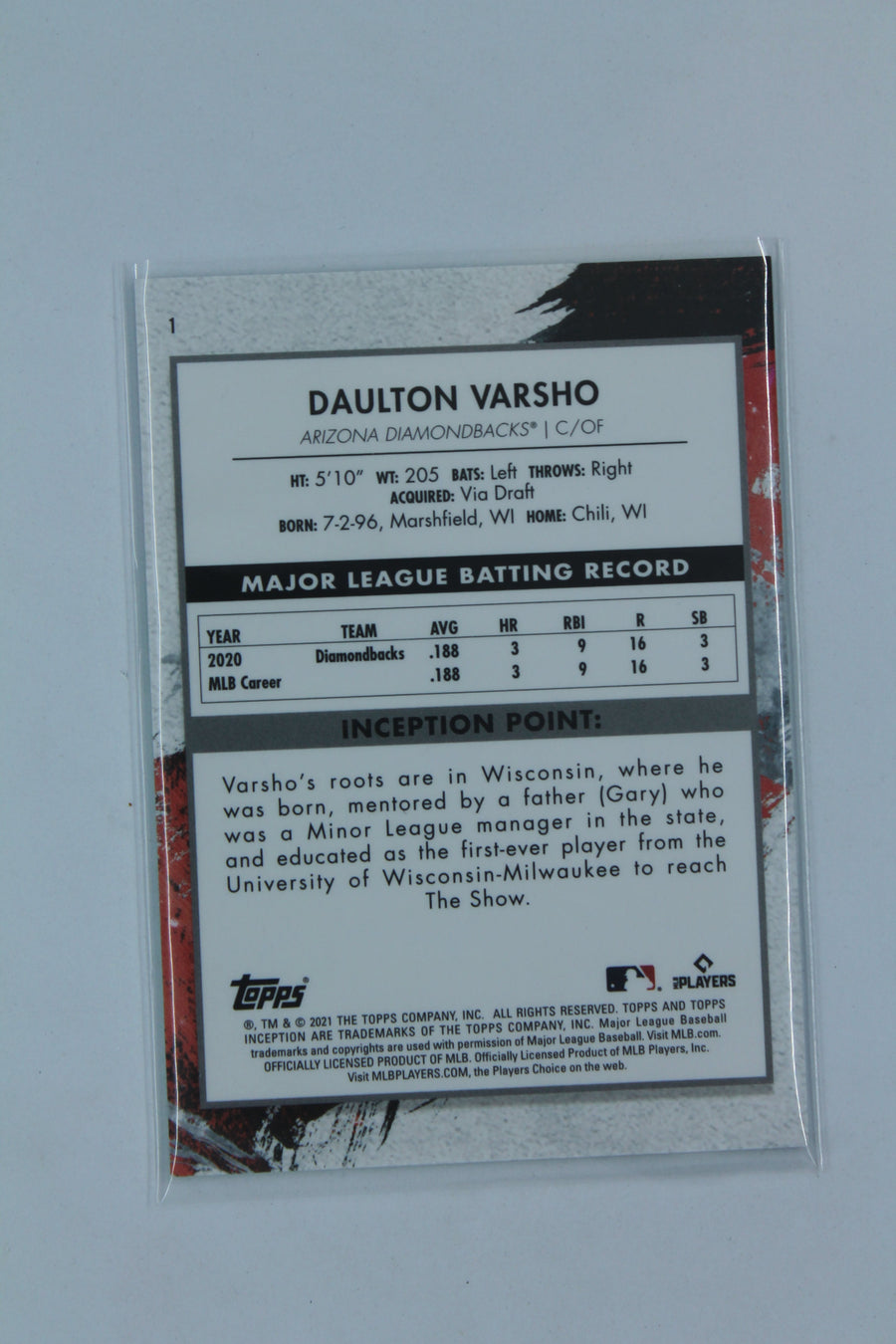 Daulton Varsho 2021 Topps Inception Green Rookie Card