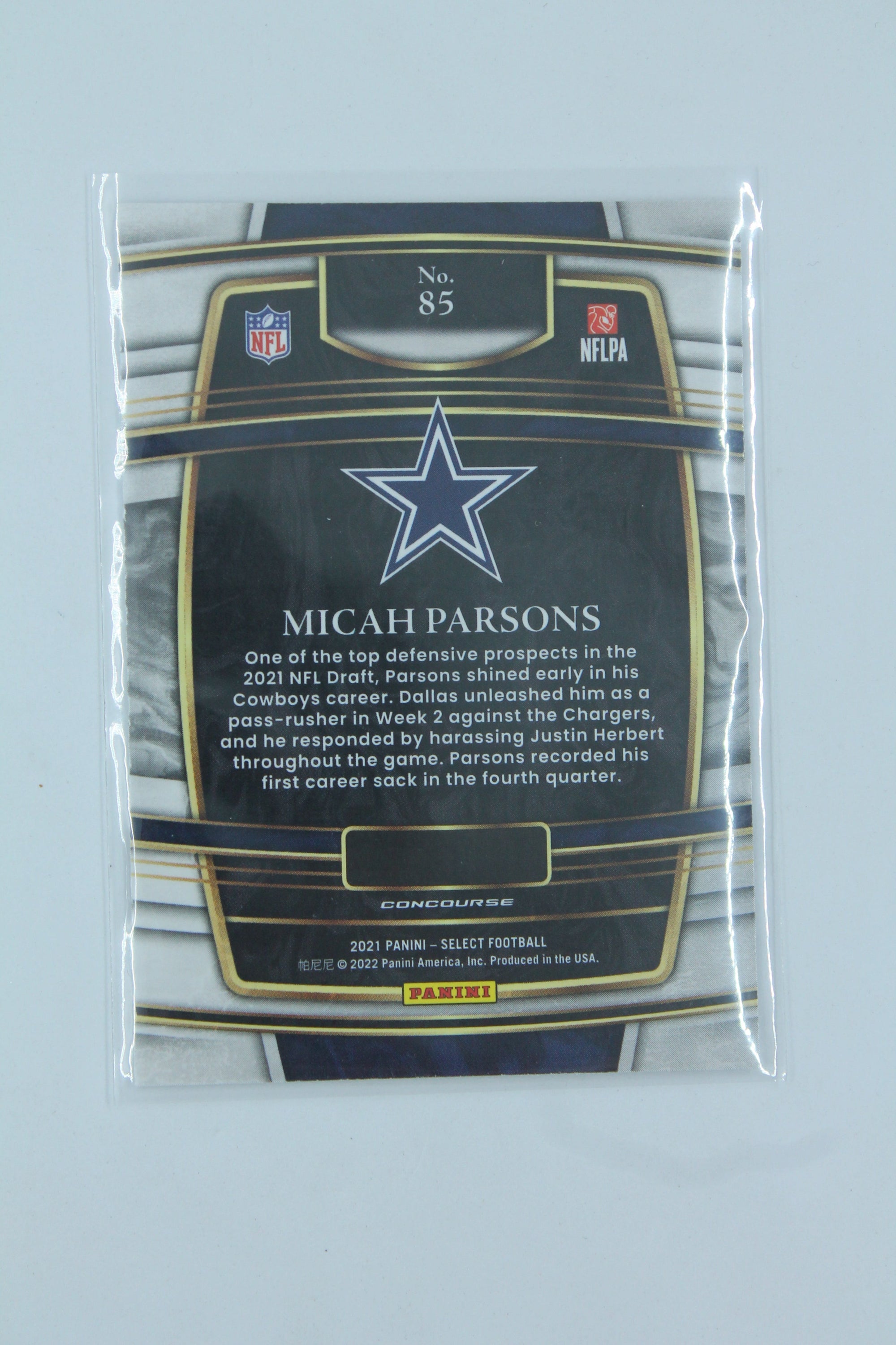 NFL Micah Parsons 2021 Panini Select Concourse Rookie Card