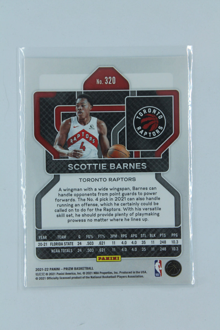 NBA Scottie Barnes 2021-22 Panini Prizm Rookie Card