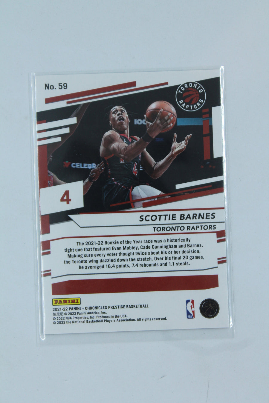 NBA Scottie Barnes 2021-22 Panini Chronicles Prestige Rookie Card