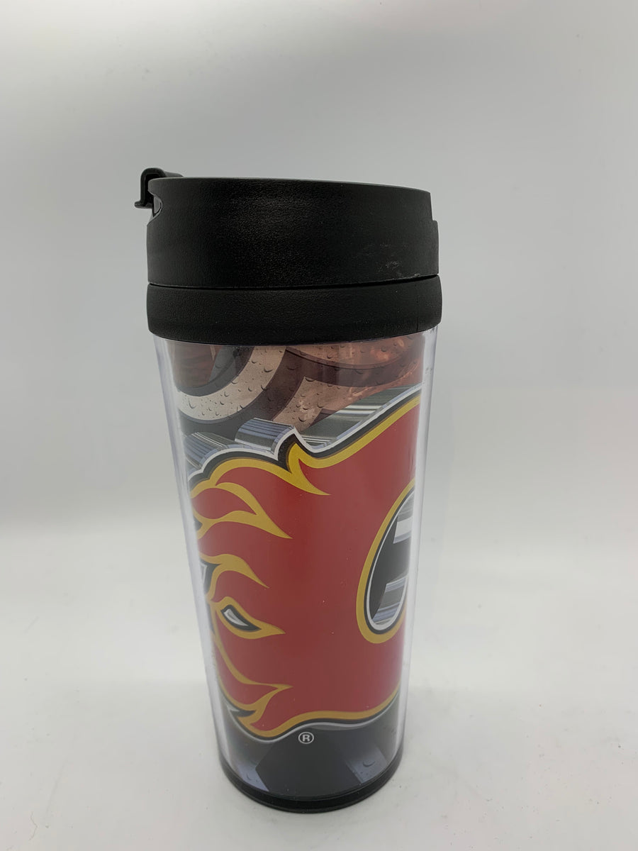NHL Calgary Flames Plastic Travel Mug with Lid