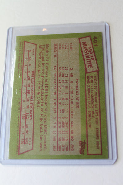 Mark McGwire 1985 Topps Rookie Card