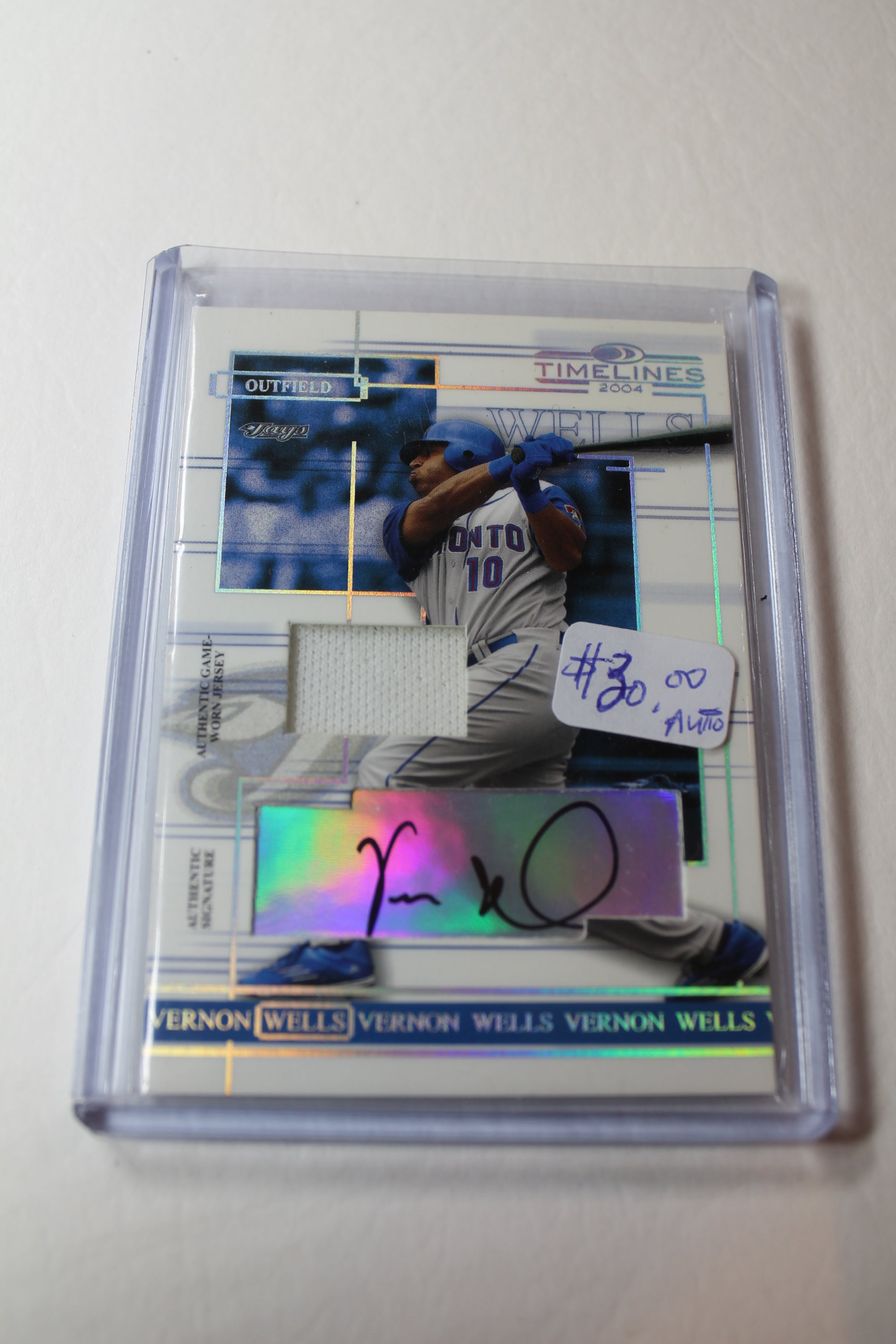 Vernon Wells 2004 Donruss Timelines - [Base] - Materials Autographs #49