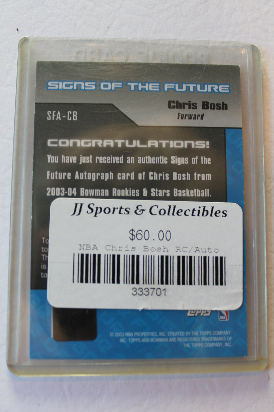 Chris Bosh 2003-04 Bowman - Signs of the Future - [Autographed] #SFA-CB