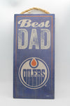 NHL Edmonton Oilers "Best Dad" Wood Sign