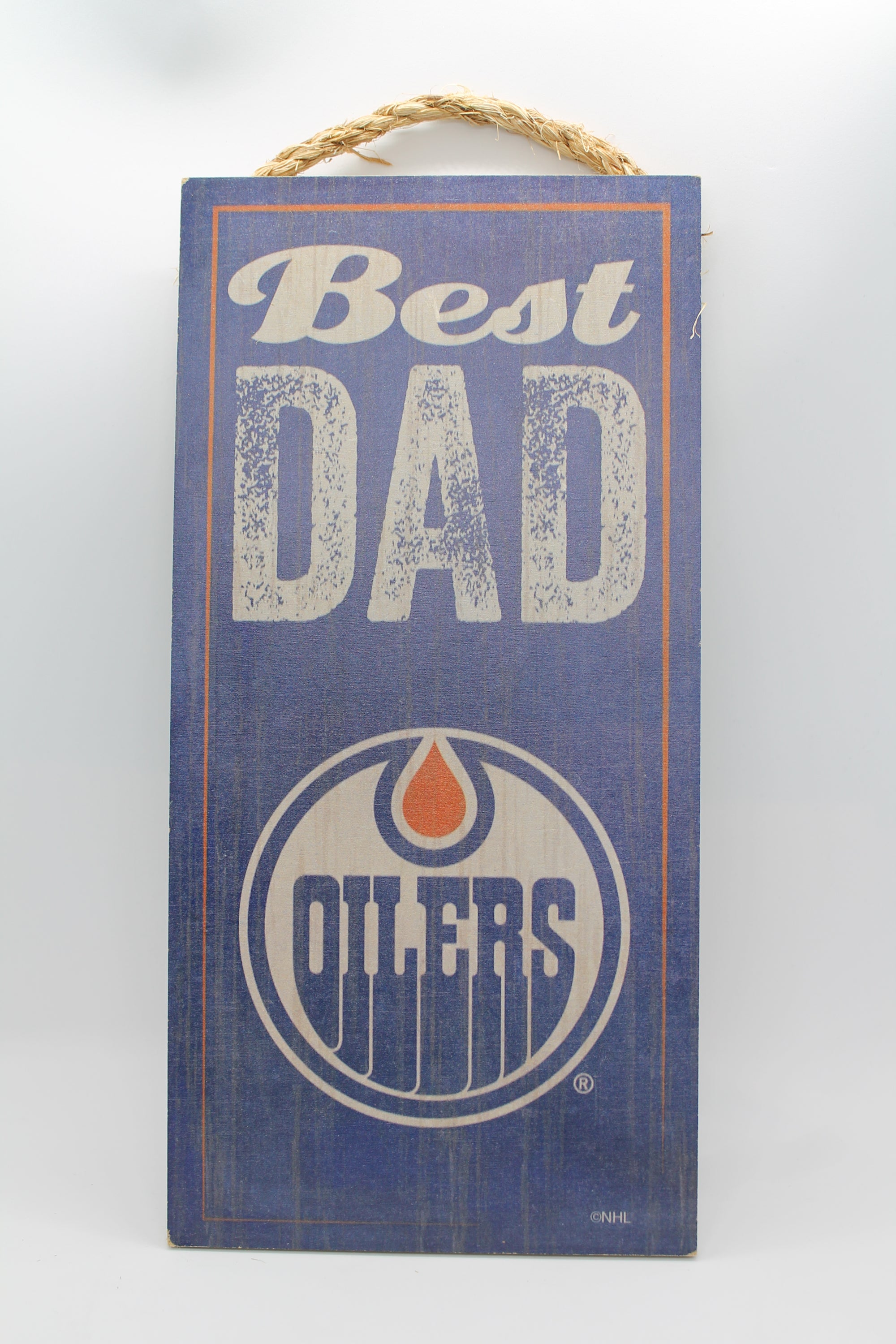 NHL Edmonton Oilers "Best Dad" Wood Sign