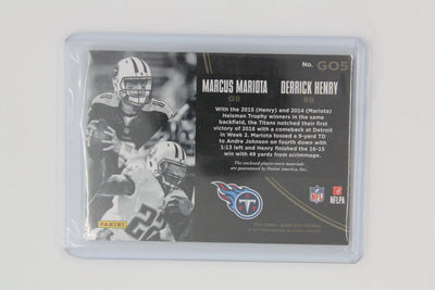 Derrick Henry & Marcus Mariota 2016 Panini Black Gold Materials #026/199