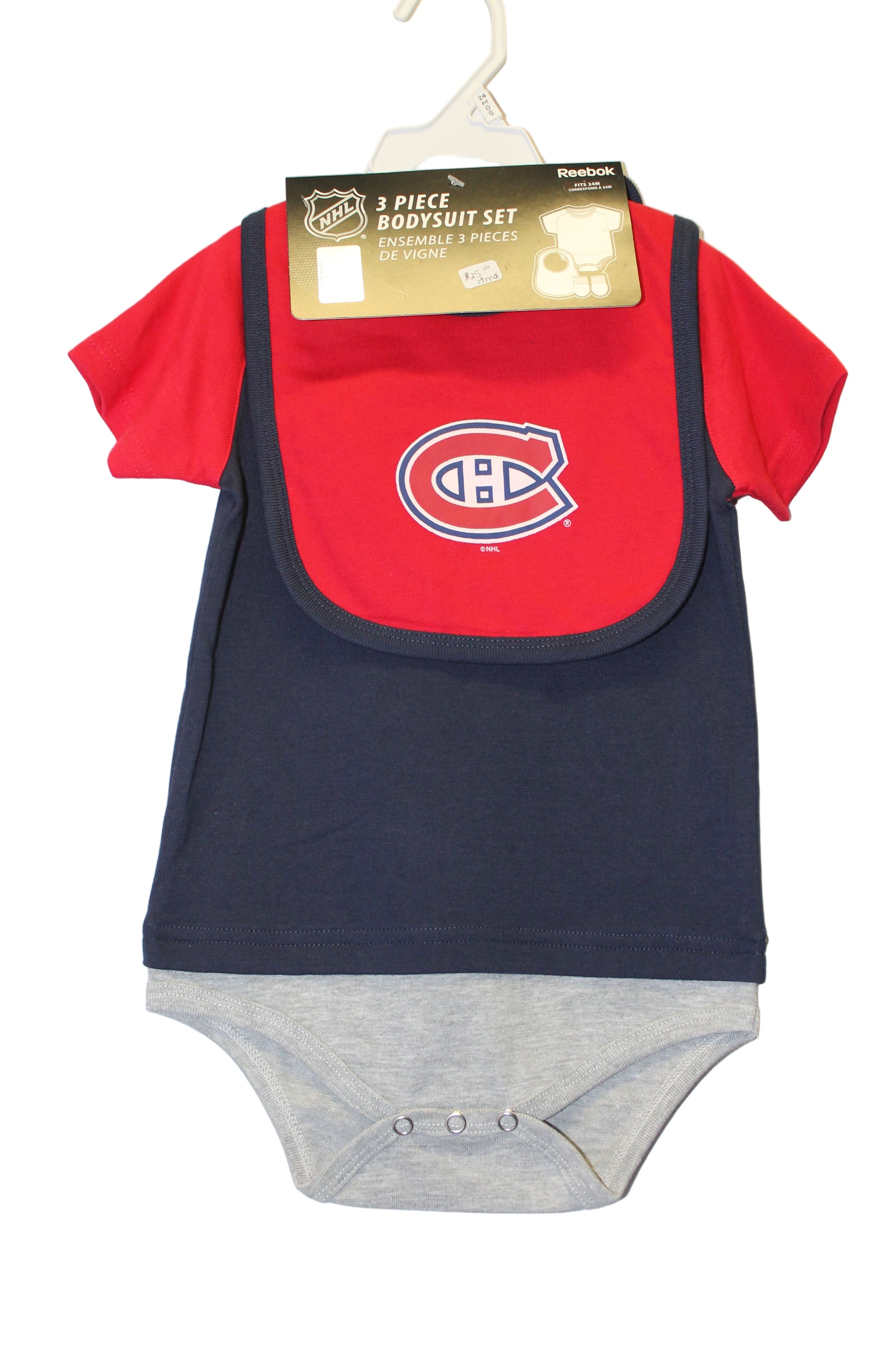 NHL Montreal Canadiens 3 piece Infant Bodysuit/Onesie Set