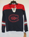 NHL Montreal Canadiens Youth Lace Up Long Sleeve Tee