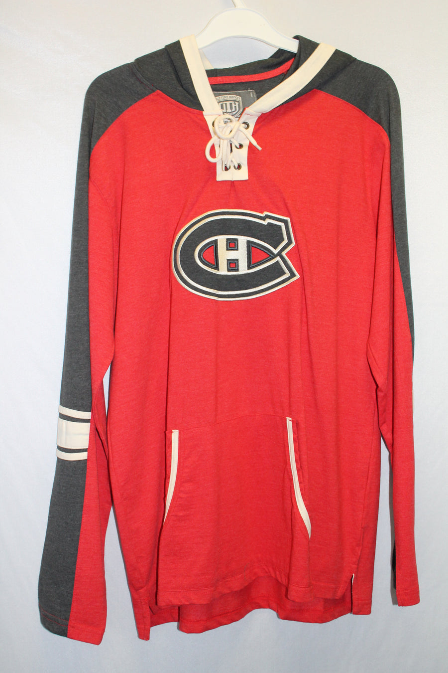NHL Montreal Canadiens Mens Lace Up Hooded Long Sleeve