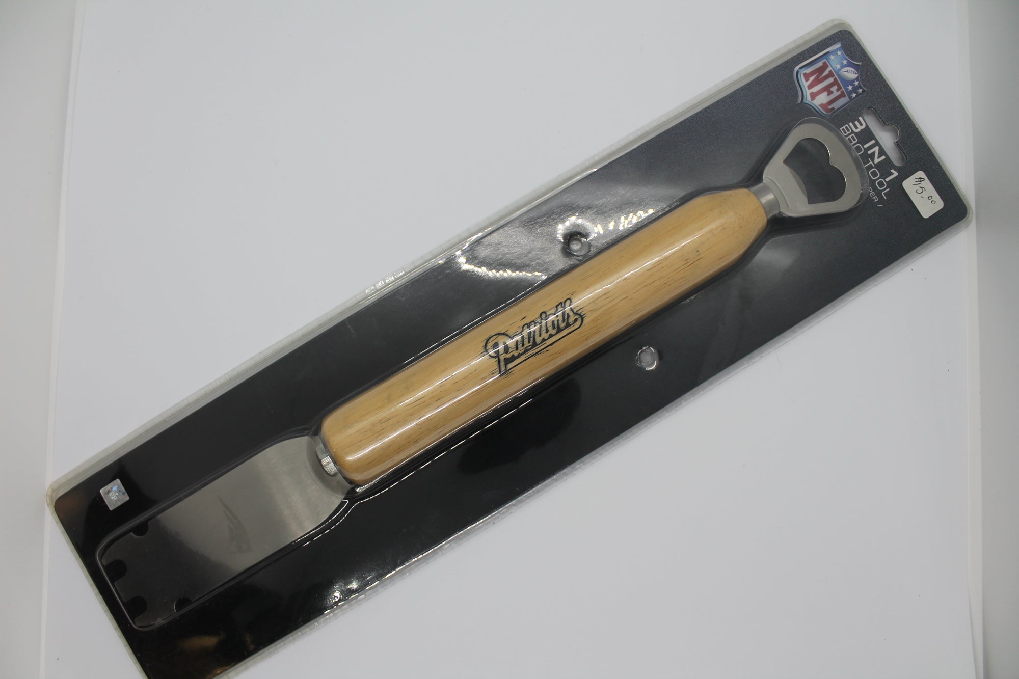 NFL New England Patriots 3 in 1 BBQ Tool- Grill Spatula + Scraper + Bottle Opener