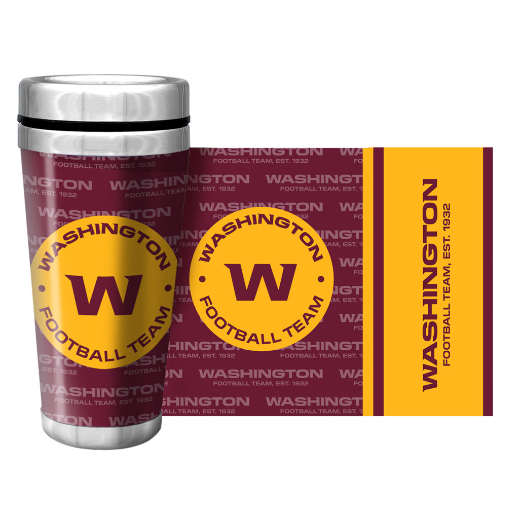 NFL Washington Commanders Football 16oz Full Wrap Travel Mug