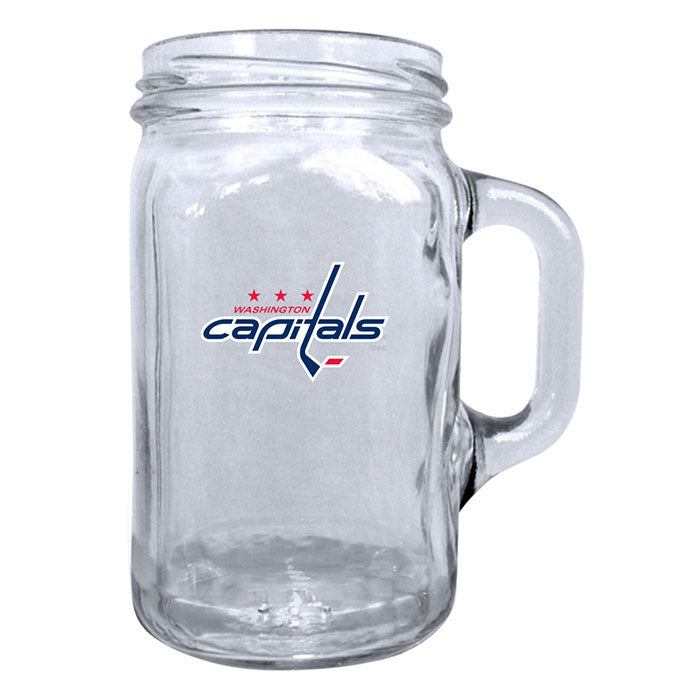 NHL Washington Capitals Mason Jar Glass with handle