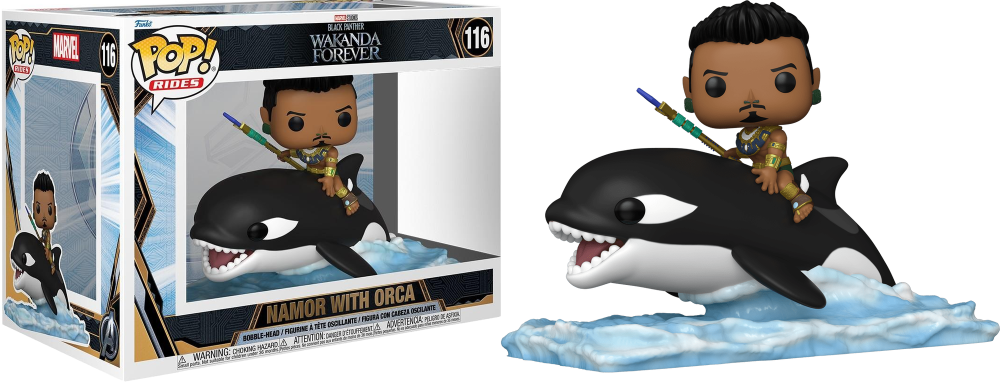 Funko POP Rides Namor with Orca #116- Marvel Black Panther Wakanda Forever