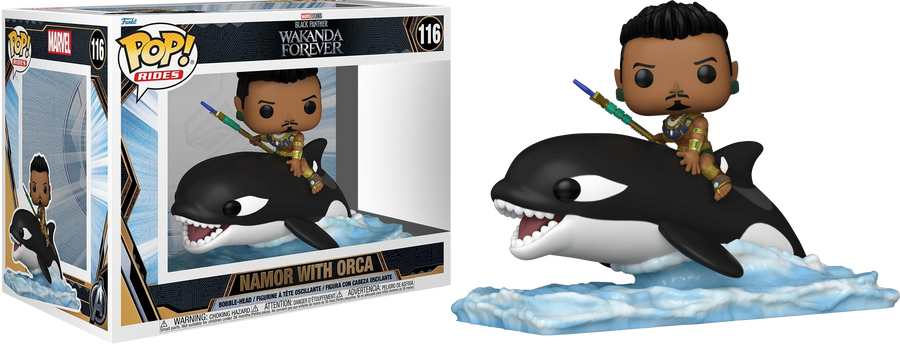 Funko POP Rides Namor with Orca #116- Marvel Black Panther Wakanda Forever
