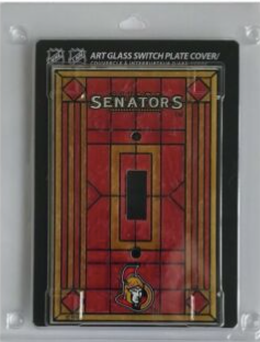 NHL Ottawa Senators Art Glass Light Switch Plate Cover- SALE