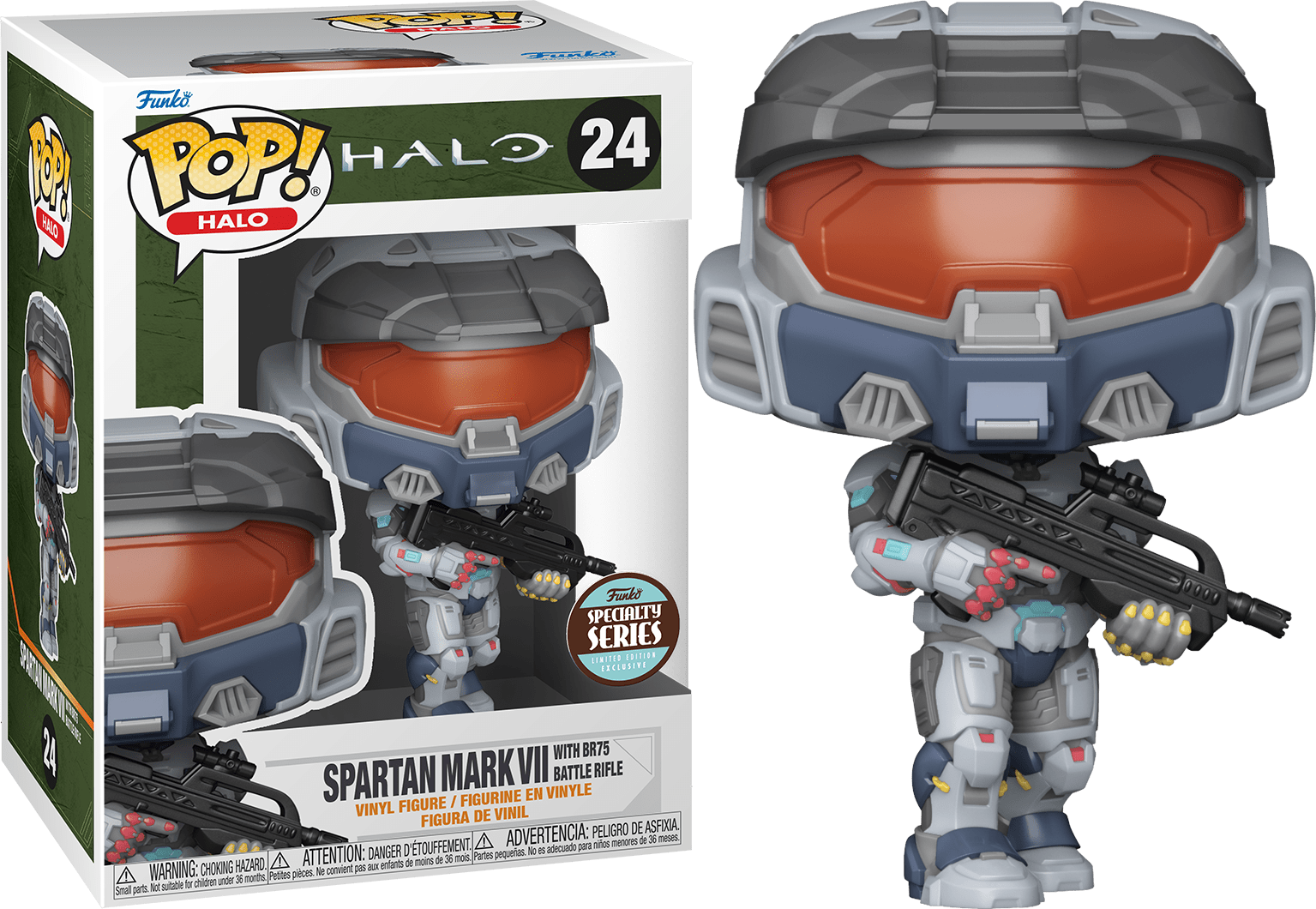 Funko POP Spartan Mark VII with BR75 Battle Rifle #24 -Halo Funko Specialty Series
