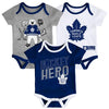 NHL Toronto Maple Leafs Infant 3 piece Creeper Set