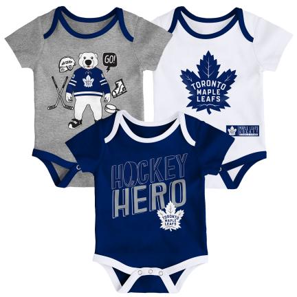 Toronto Maple Leafs NHL Baby Cuddle & Play 3-pc Creeper Set - NHL Team  Apparel