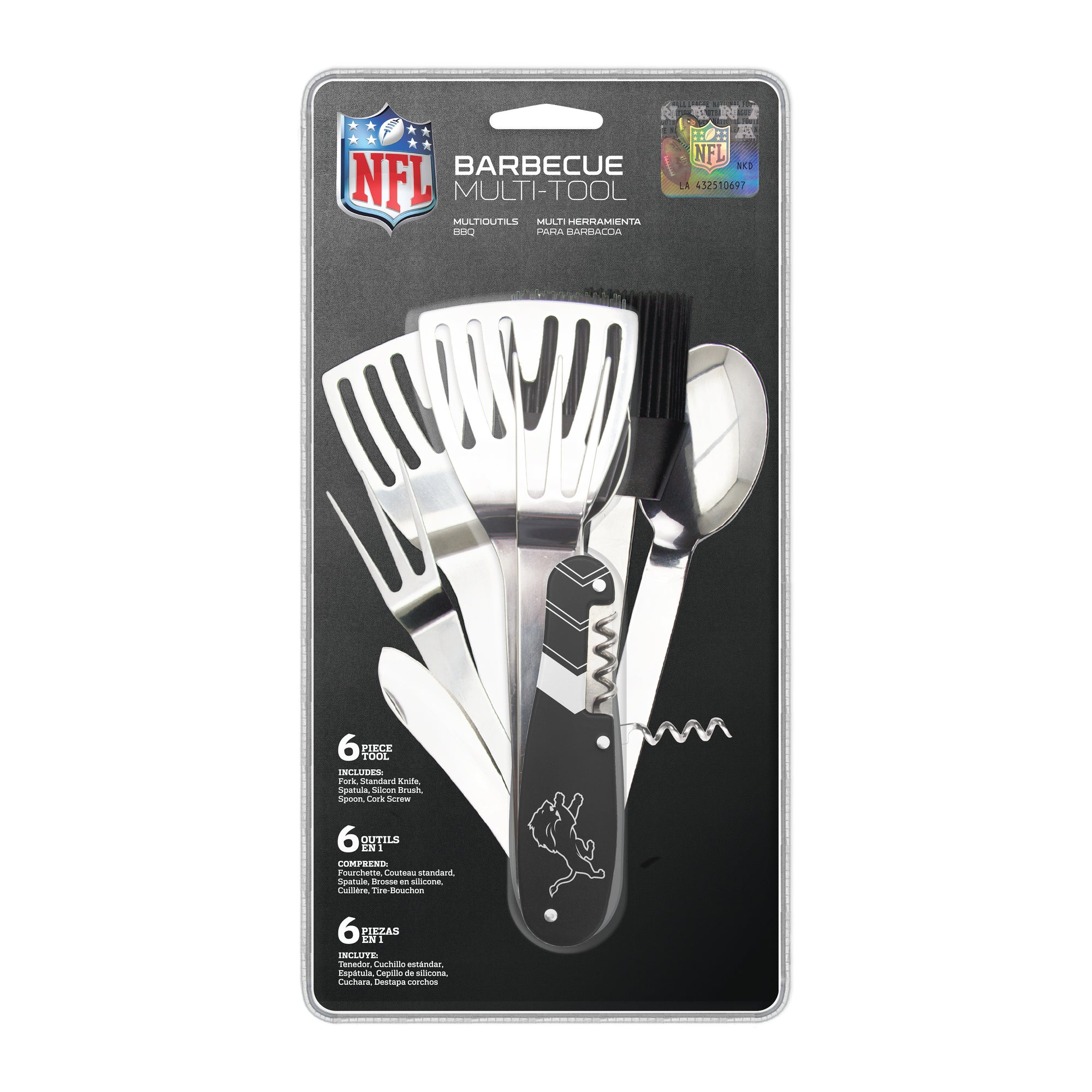 NFL Detroit Lions BBQ Multi Tool (6 piece tool)