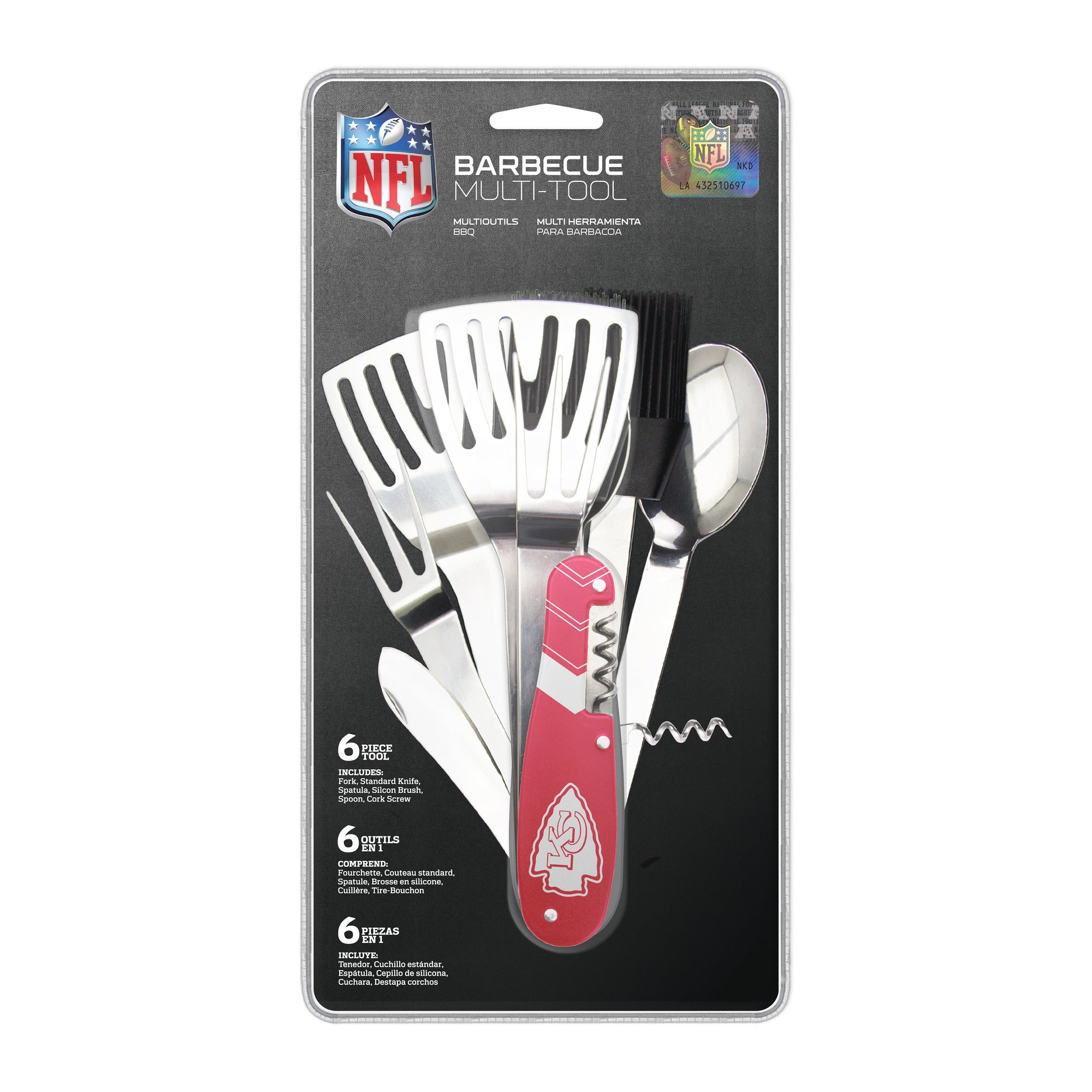 NFL Kansas City Chiefs BBQ Multi Tool (6 piece tool)