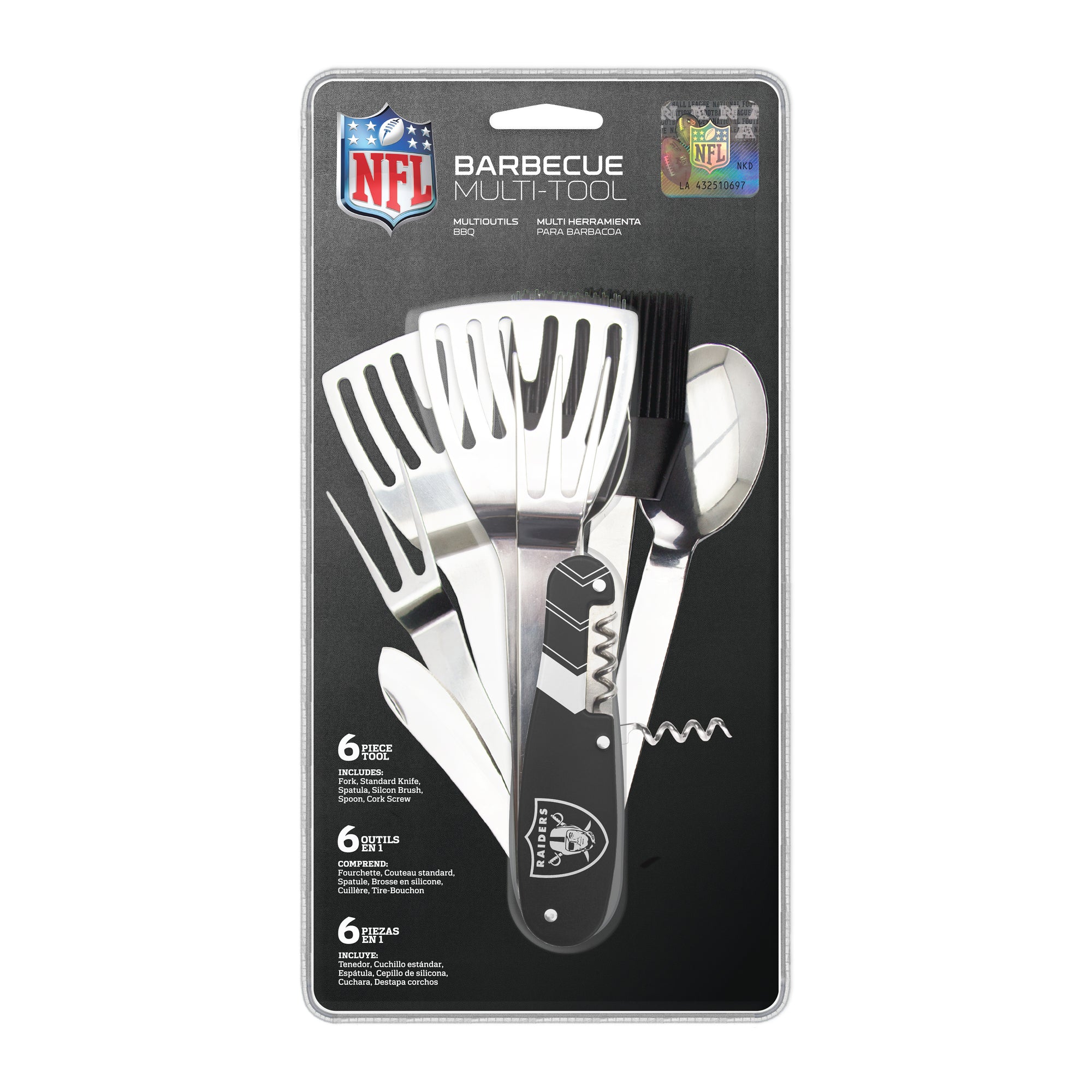 NFL Oakland Raiders BBQ Multi Tool (6 piece tool)