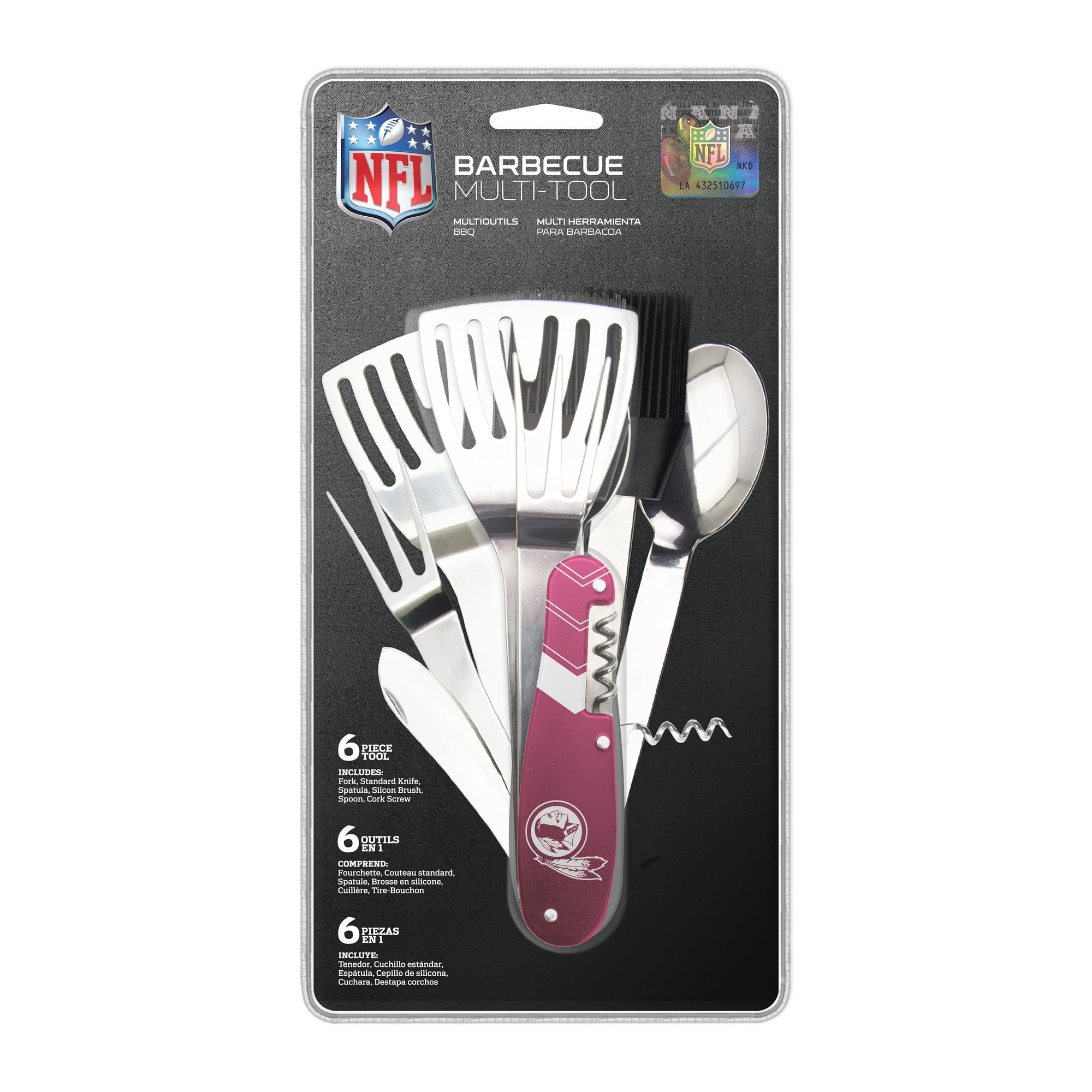 NFL Washington Redskins BBQ Multi Tool (6 piece tool)