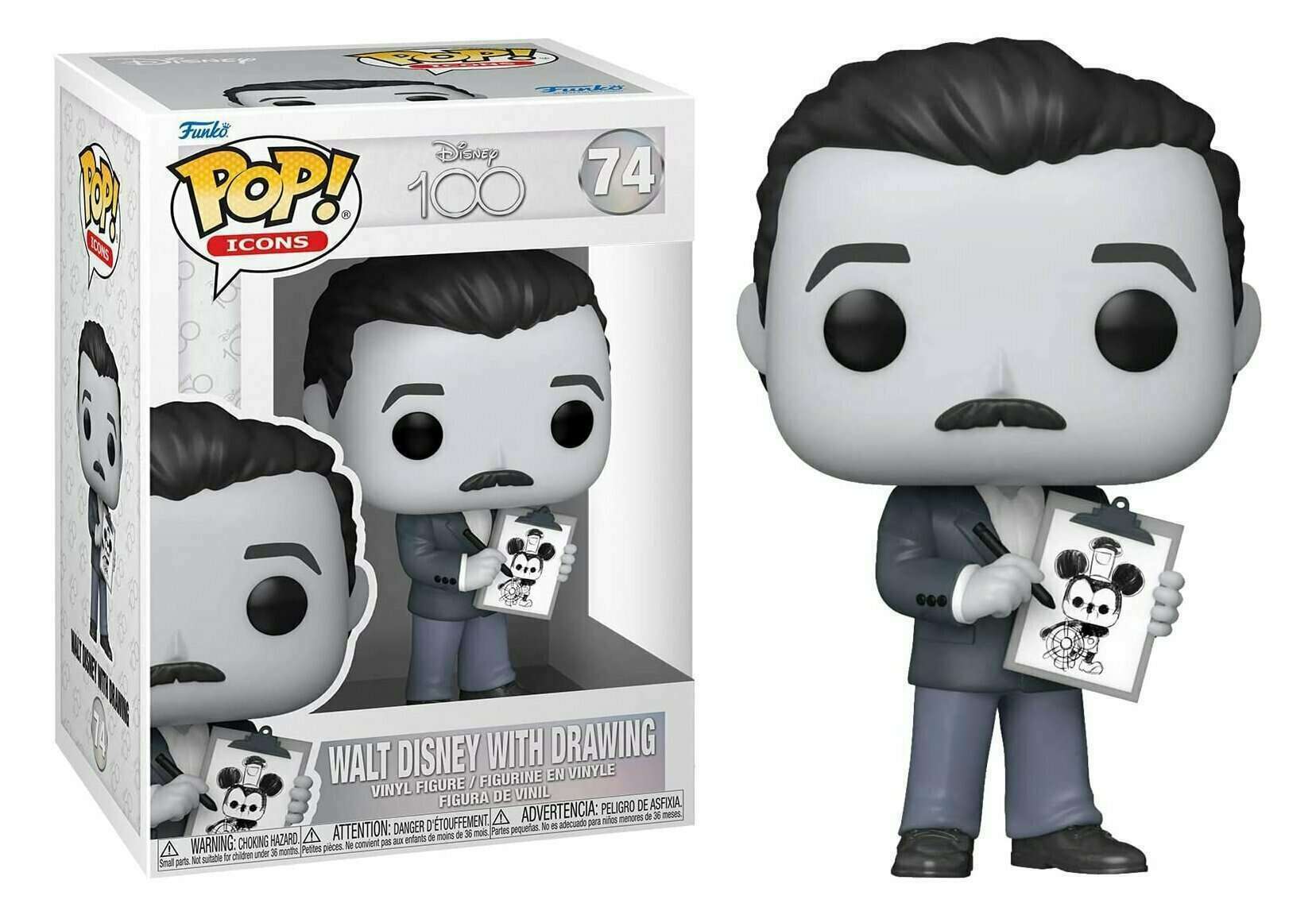 Funko POP Icon Walt Disney with Drawing #74 -Disney 100 Years