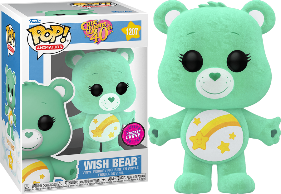 Funko POP Wish Bear #1207  CHASE Flocked -Care Bears 40th Anniversary