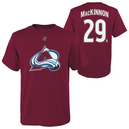  Nathan MacKinnon Youth Shirt (Kids Shirt, 6-7Y Small, Tri Gray)  - Nathan MacKinnon Number W WHT: Clothing, Shoes & Jewelry