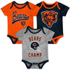 NFL Chicago Bears Infant 'Champ" 3pc Bodysuit Set