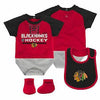NHL Chicago Blackhawks Infant Reebok 3pc bodysuit with bib & booties