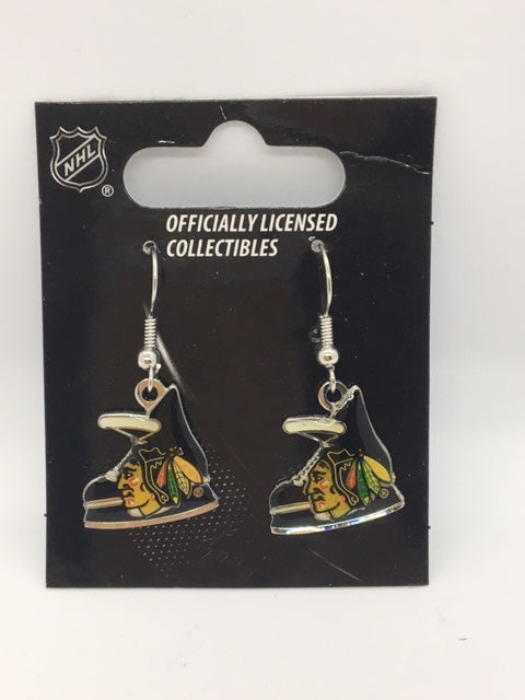 NHL Chicago Blackhawks Dangle Skate Earrings