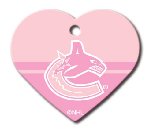 NHL Vancouver Canucks Pink Heart Dog Tag
