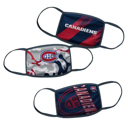 NHL Montreal Canadiens Youth 3 pack Face Masks