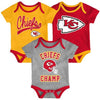 NFL Kansas City Chiefs Infant 3pc Bodysuit Set