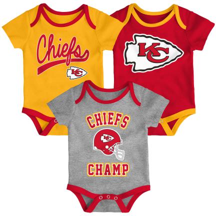 NFL Kansas City Chiefs Infant 3pc Bodysuit Set
