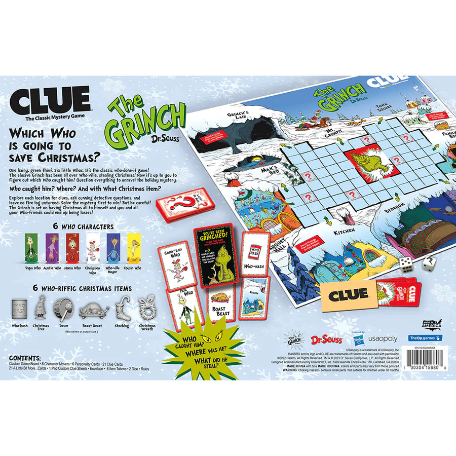 CLUE The Grinch Board Game