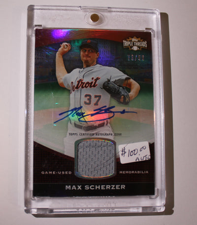 Max Scherzer Autograph with Game-Used Jersey