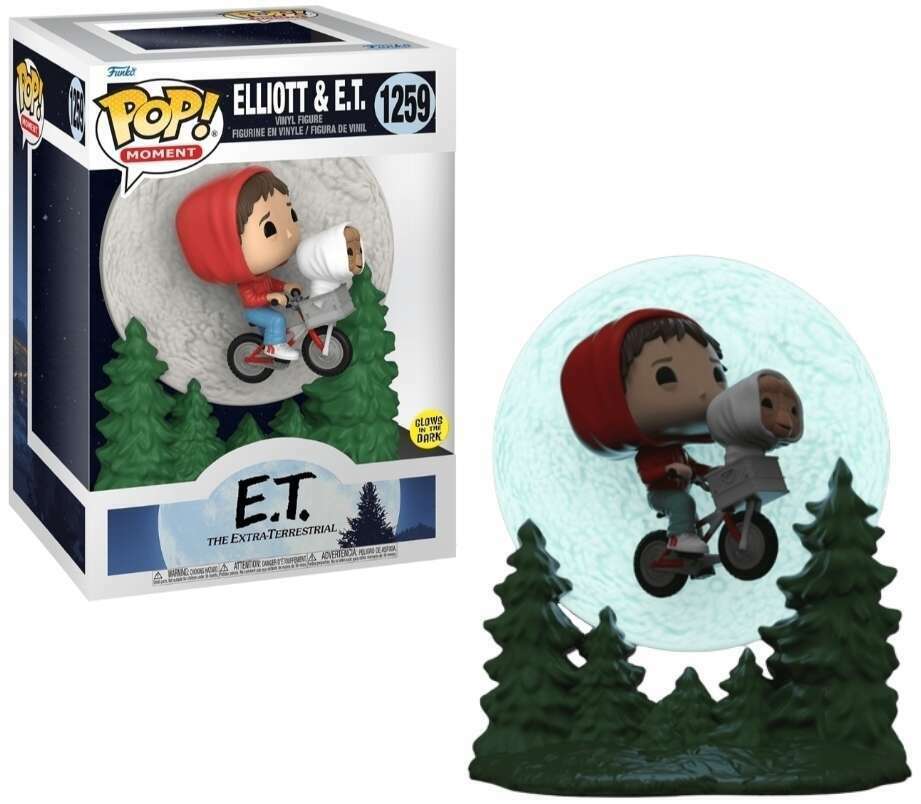 Funko POP Elliott & E.T. (Flying) # 1259 (Glows in Dark)- Movie Moment E.T.