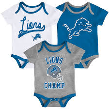 NFL Detroit Lions Infant "Champ" 3pc Bodysuit Set