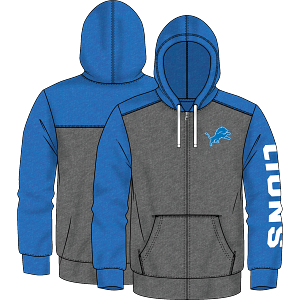 NFL Detroit Lions Fanatics Heathered Zip Hoodie JJ Sports and