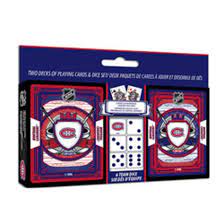 NHL Montreal Canadiens 2 pack of Cards &  Dice Set