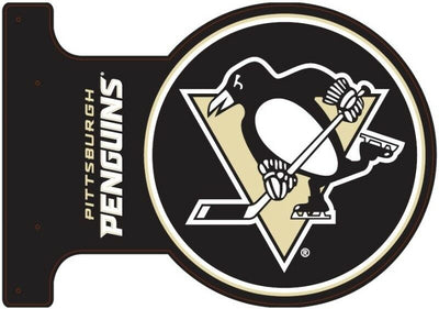 Pittsburgh Penguins Round Metal Flange Sign