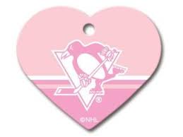 NHL Pittsburgh Penguins Pink Heart Dog Tag