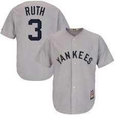 MLB New York Yankees Babe Ruth #3 Majestic Cooperstown Cool Base Replica Jersey