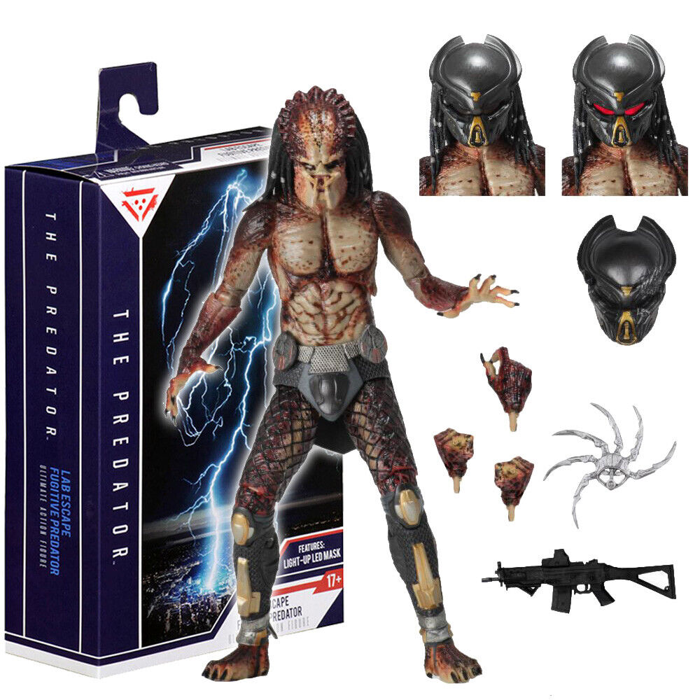NECA Lab Escape Fugitive Predator Ultimate 7" Action Figure Predators 2019 with LED Light Up Mask