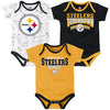 NFL Pittsburgh Steelers Infant 3 pc Bodysuit Set