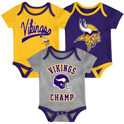 NFL Minnesota Vikings Infant 3pc Bodysuits